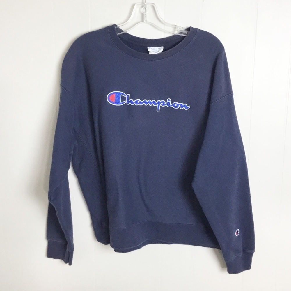 Vintage Champion Navy Blue Sweatshirt Sweater Size XL